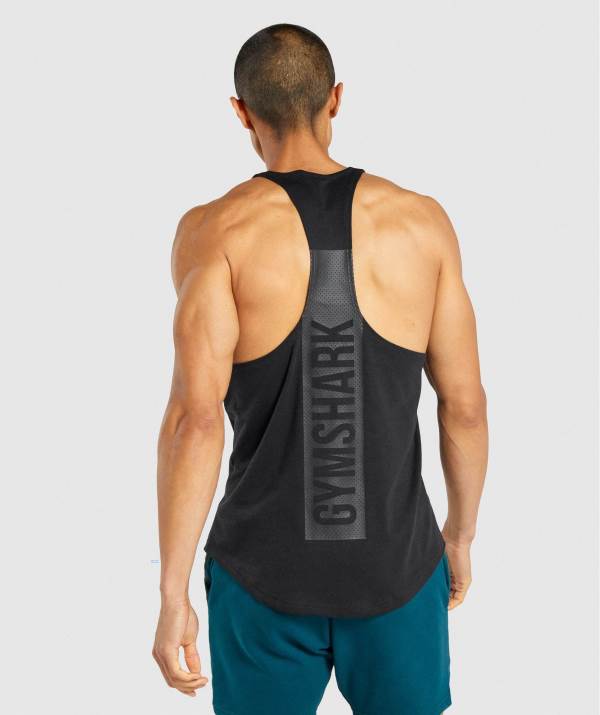 Panske Tielko Gymshark Bold Stringer Čierne | CX4962357
